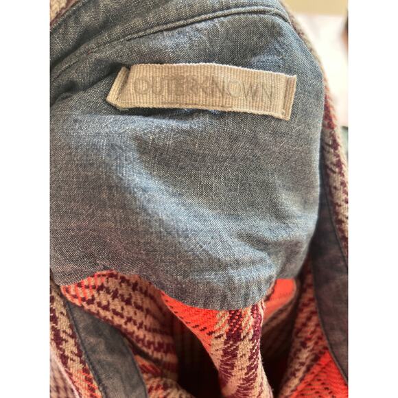 Outerknown Blanket Flannel Long Sleeve Pink Plaid Button Down Shirt Women's XL - Picture 5 of 6